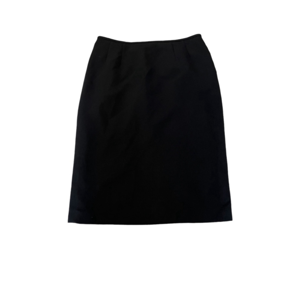 JONES NEW YORK Black High Rise Knee Length Back Slit Dressy Skirt 6